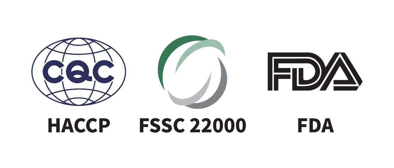 HACCP, FSSC 22000 and FDA facility registration logos